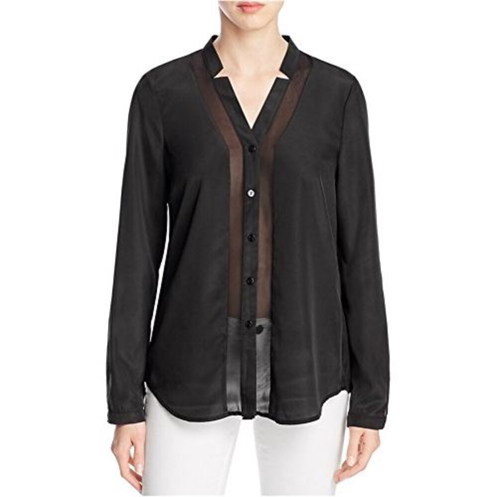Finity Womens Sheer Long Sleeves Casual Top